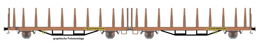  NW22210 - H0 - Rungenwagen Transwaggon, DR, Ep. IV- Wagen 1